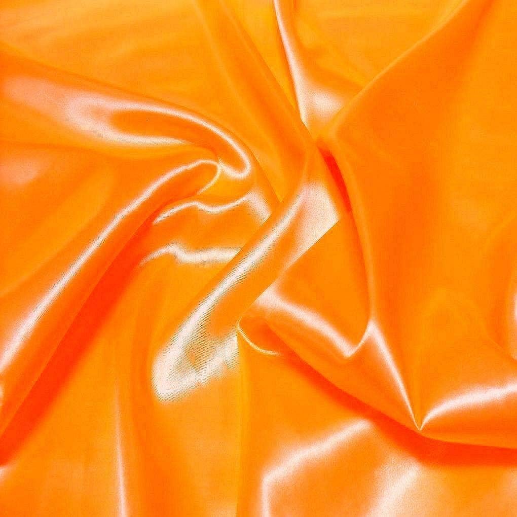 Glanz Satin Stoff Meterware als Gardinenstoff Kleiderstoff - Orange