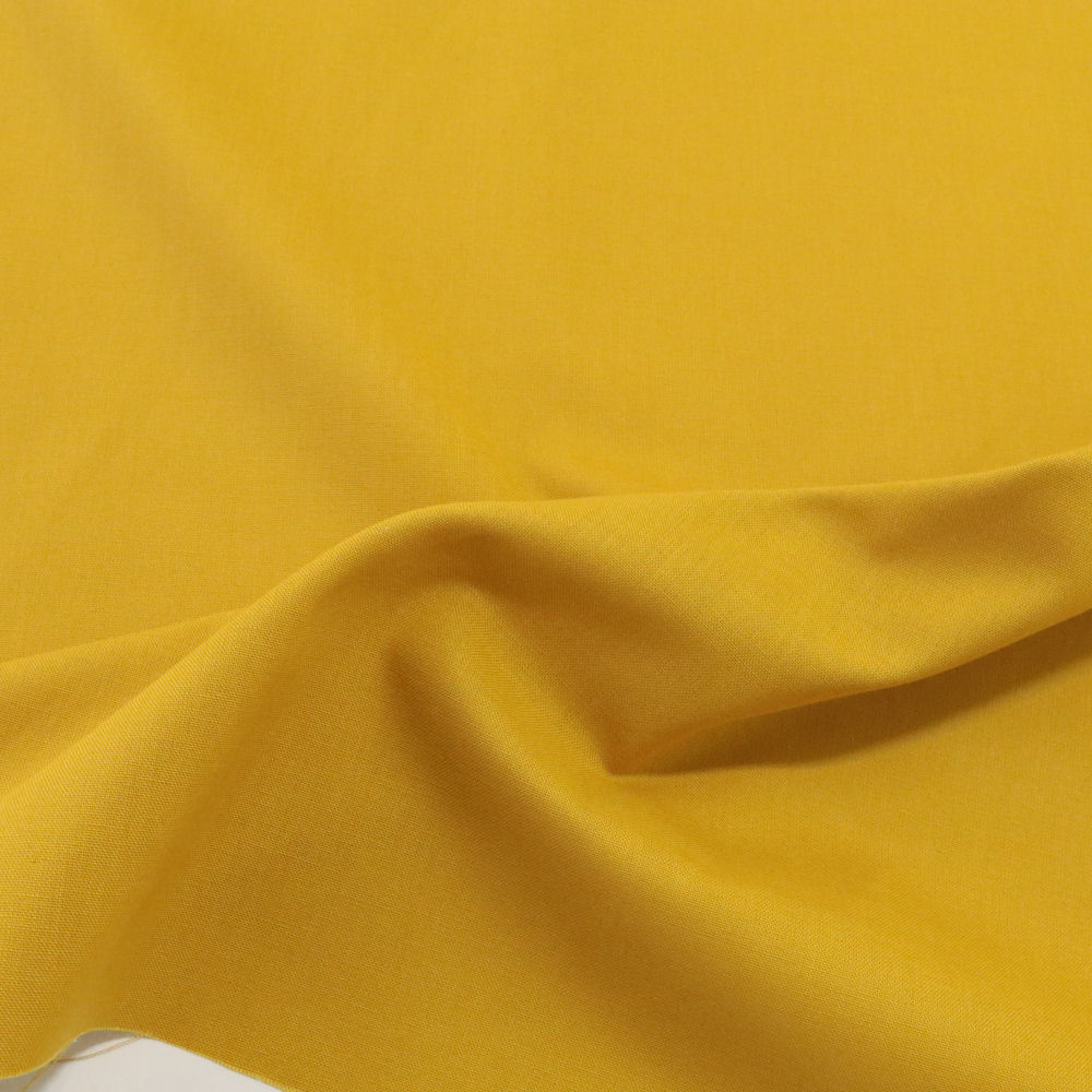 ÖkoTex Baumwollstoff Meterware - weicher Popeline Stoff in senf gelb