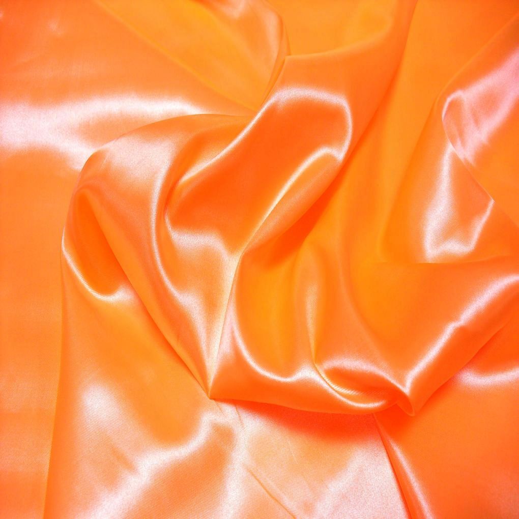 Glanz Satin Stoff Meterware als Gardinenstoff Kleiderstoff - Orange