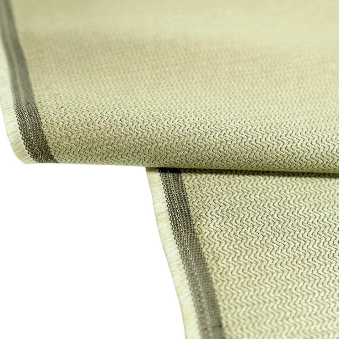 Möbelstoff Gardinenstoff Vorhangstoff Dekostoff Meterware - beige glänzend