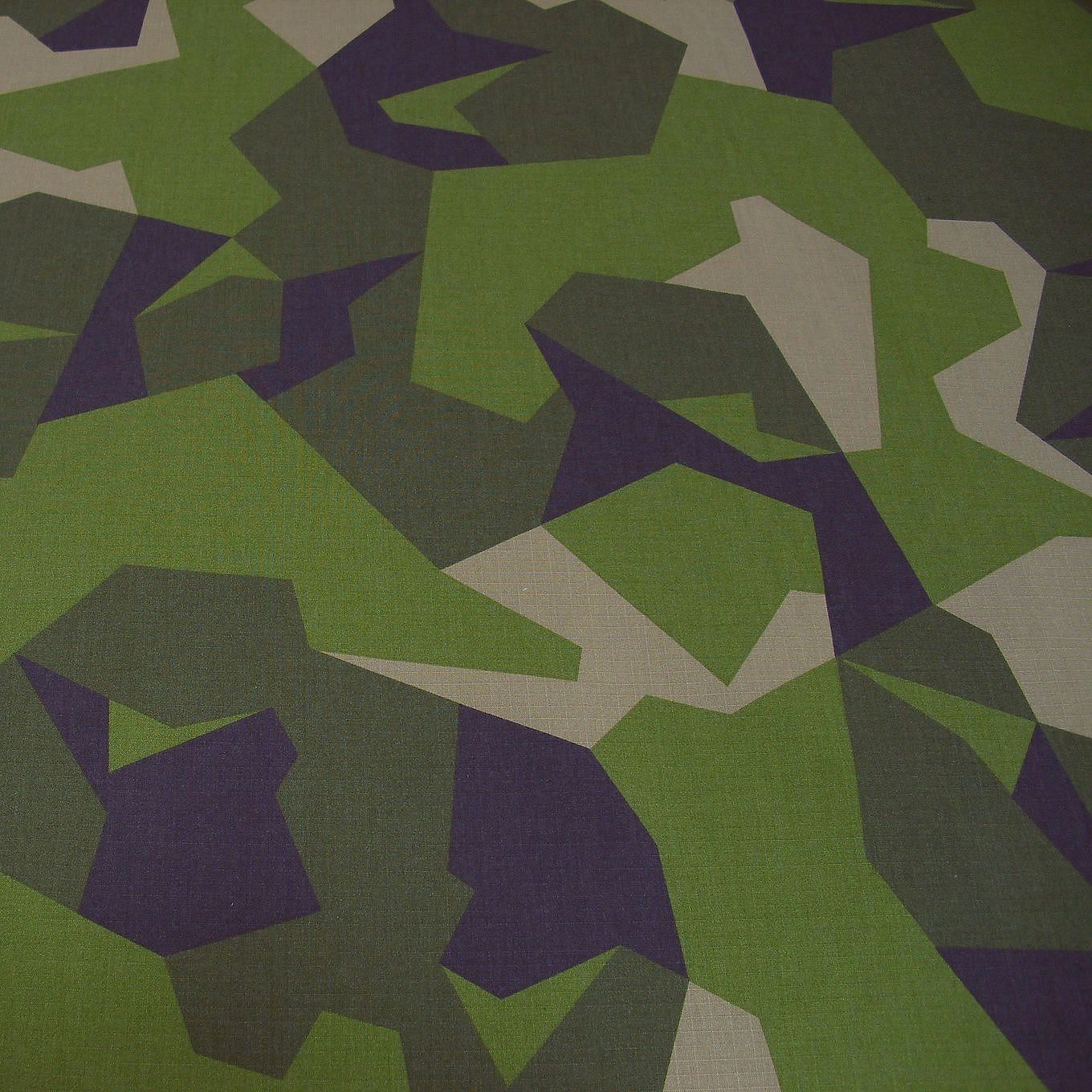 Schweden Camouflage Baumwoll-Stoff mit Ripstop - besonders reißfest Meterware