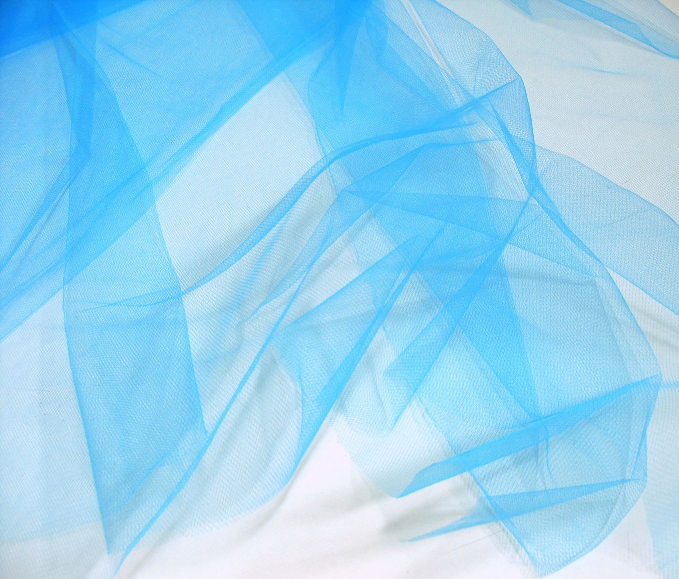 uni Tüllstoff Meterware 300cm breit für Gardine Vorhang Store Hochzeit - Himmelblau