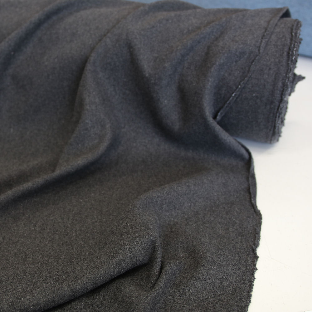 Winter Wollstoff in Grau warmes, dicht gewebtes Wolltuch für Mantel Jacke Sakko