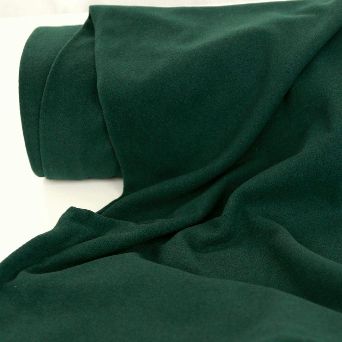 dicker warmer Winter Wollstoff für Mantel Jacke Decke - dunkel grün Wolltuch Meterware