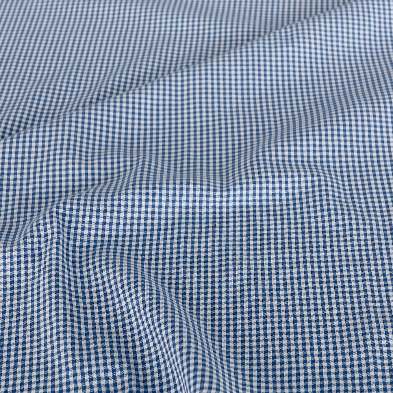 Weiche Karo Baumwollstoff Meterware für Kleid Gardine Vorhang - blau weiß