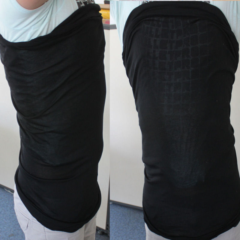 schwarzer Schlauchlersey Shirt Kleid BaumwollStoff elastisch Jerseystoff 35cm br