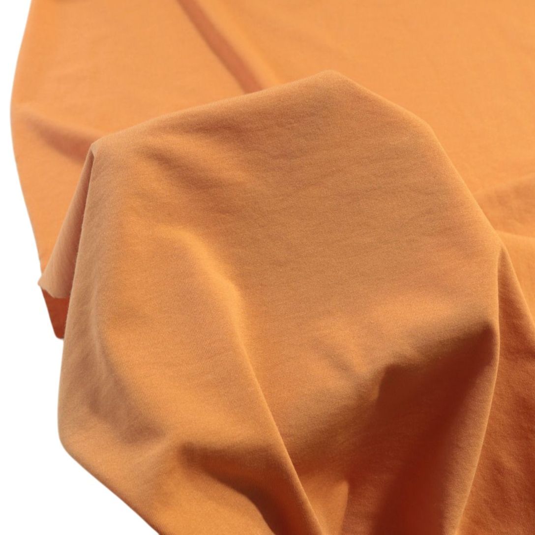 Baumwoll Jersey für Shirt Kleid Rock weicher elastischer Baumwollstoff -  Hell Terra