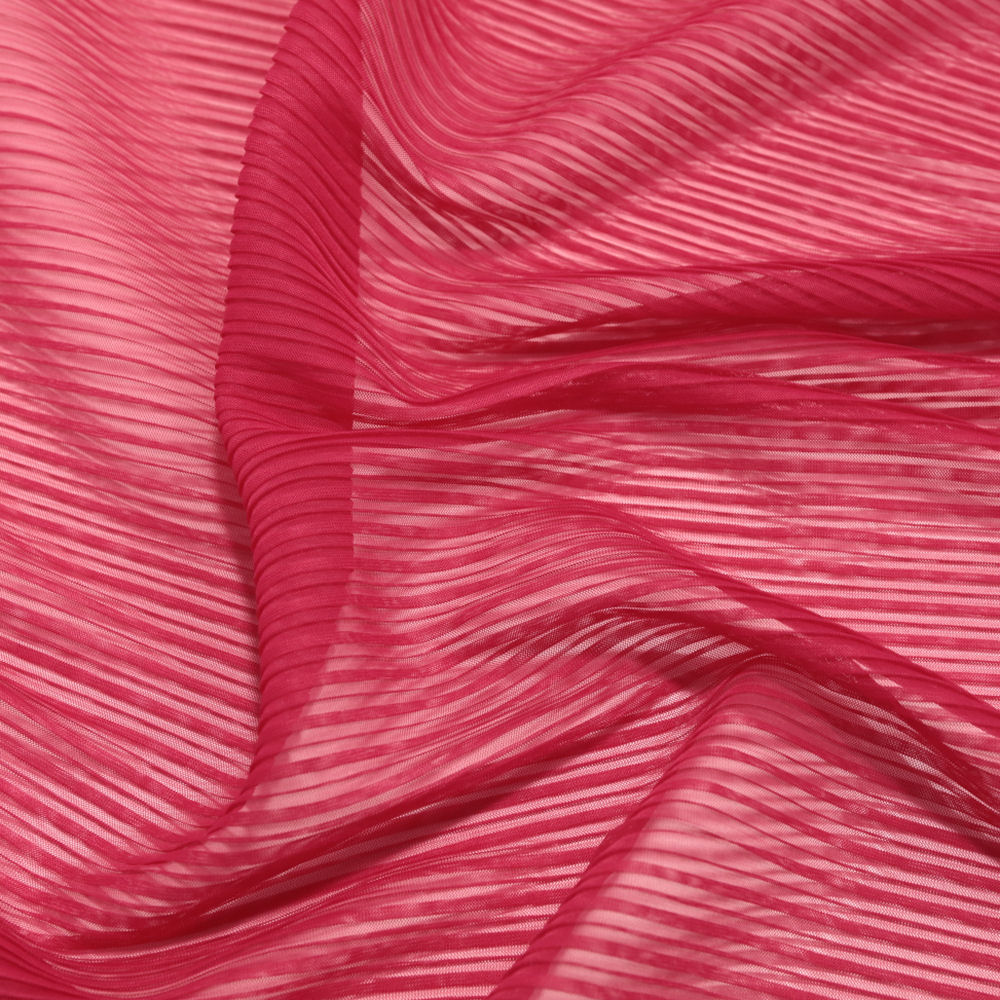 azaleen roter Plissee Stoff weicher Chiffon für Bluse Rock Hose azaleen roter Plissee Stoff weicher Chiffon für Bluse Rock Hose