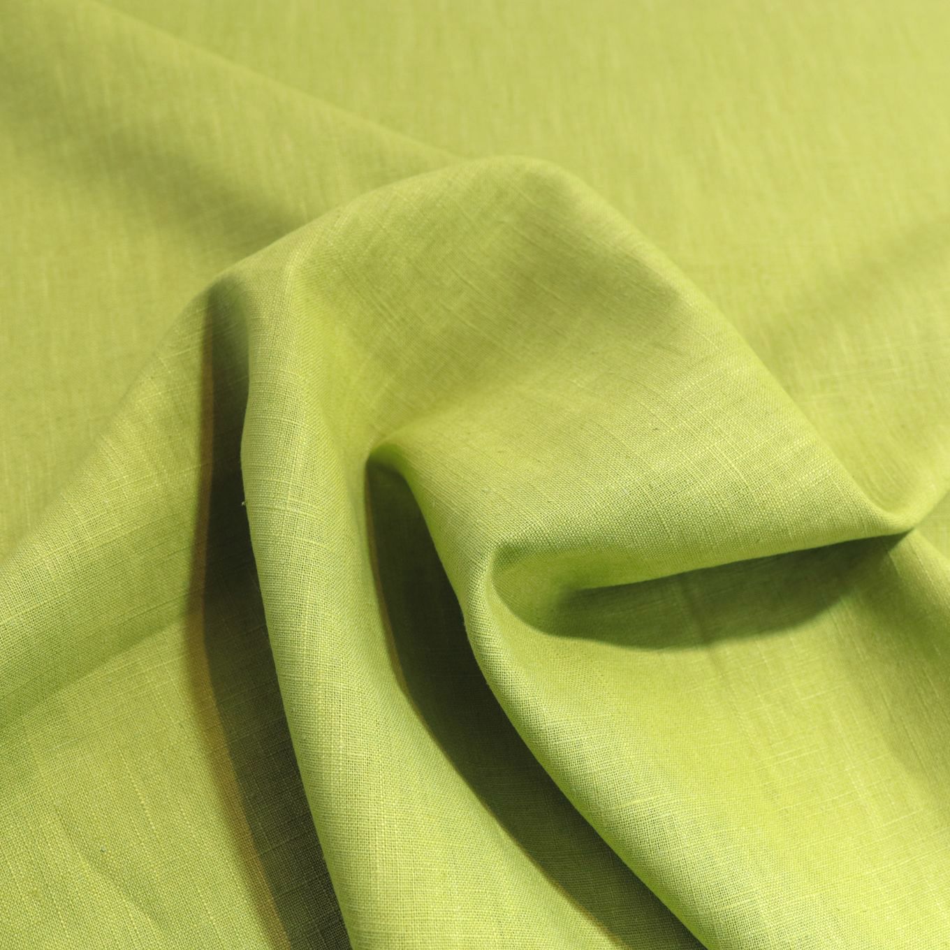weiches Leinen für Kleid Rock Hose Jacke vorgewaschener Leinenstoff Meterware - lind grün | Birke