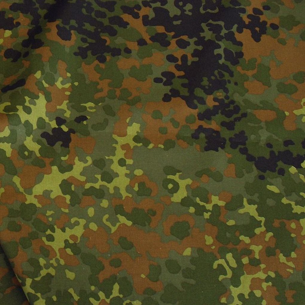 Bundeswehr Camouflage robuster Flecktarn Baumwoll-Stoff Armee Tarnstoff Militär