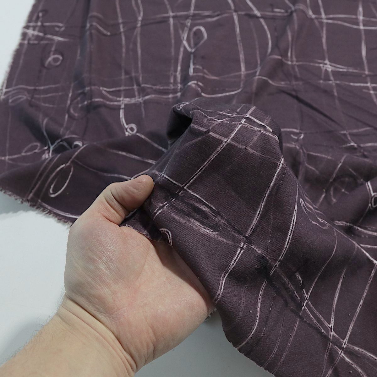 Baumwoll-Jersey in Dunkel Lila mit weißen Streifen Sommer Jersey für Kleider und Shirts