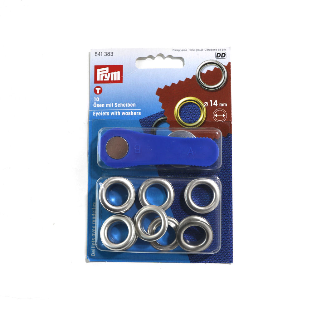 14mm Ösen mit Scheiben in Silber Metall von Prym 14mm Ösen mit Scheiben in Silber Metall von Prym