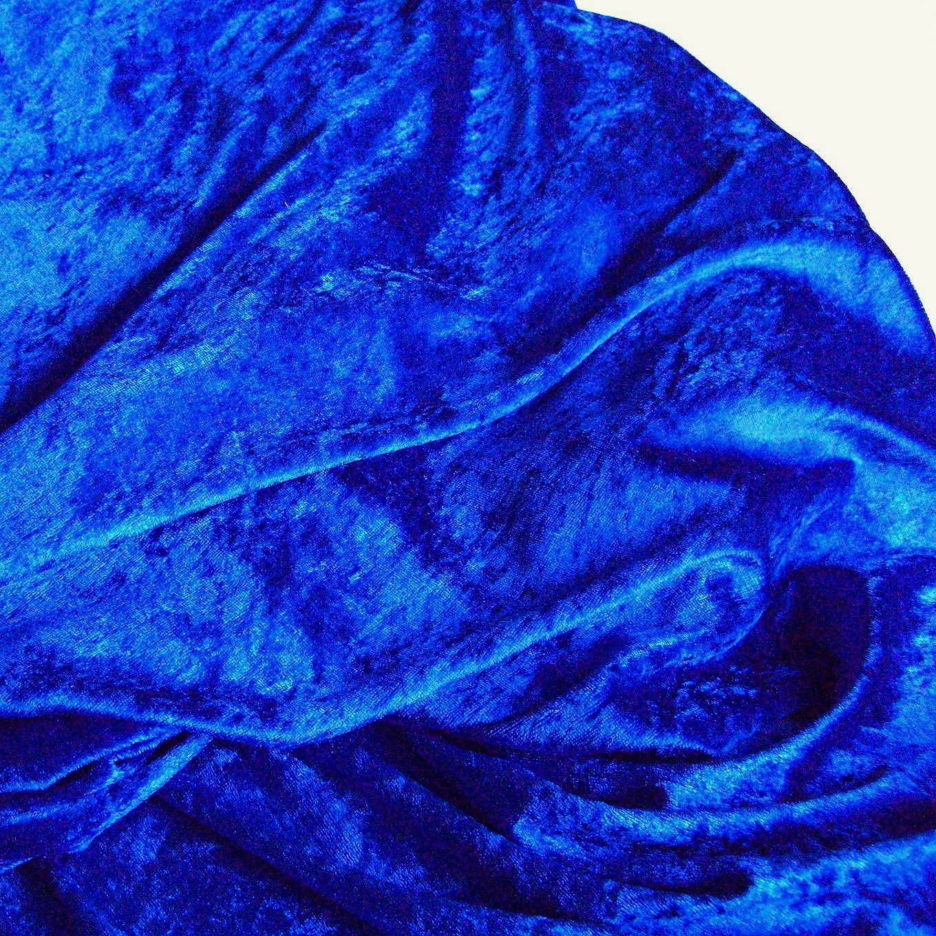 Pannesamt Stoff von TOLKO Hochwertiger Samtstoff in Blau