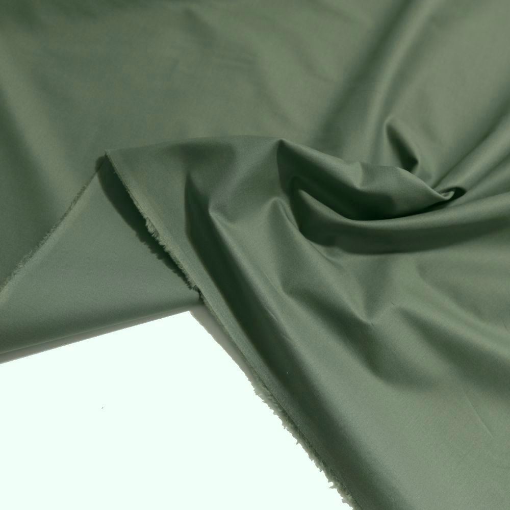 Baumwollstoff für Hose Jacke Kleid Rock Gardine Bettwäsche Kissenbezug Meterware Dunkel Oliv