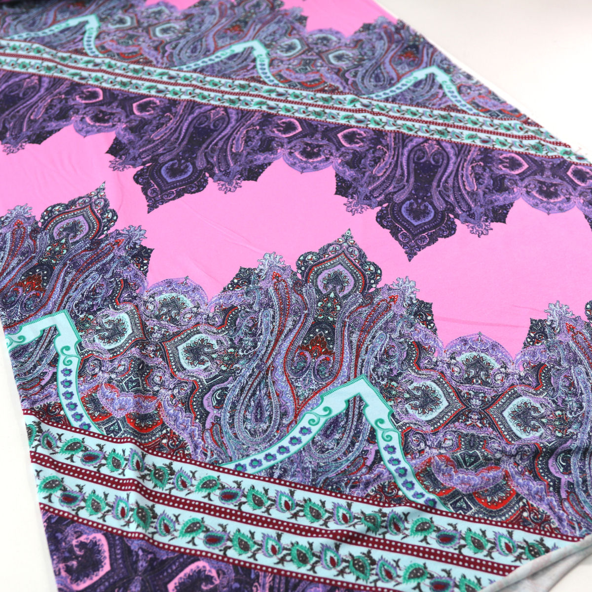 Viskose Stoff Lila Pink Gestreift Stoff Viskose Jersey Mit Buntem