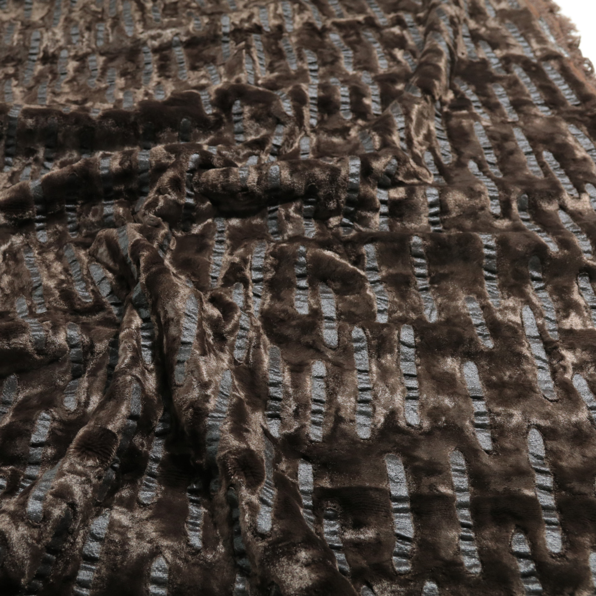Flockprint Samt auf Kunstleder weicher Baumwollstoff Kunstfell für Decke Jacke Meterware