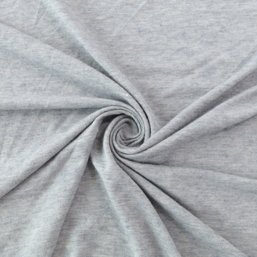 T-Shirt u Kleider Jersey Stoff in Grau Meliert Baumwolle