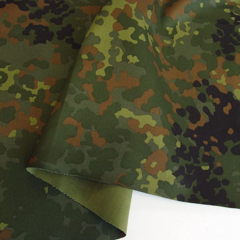 Bundeswehr Camouflage Robuster Flecktarn Baumwoll Stoff Armee Tarnstoff